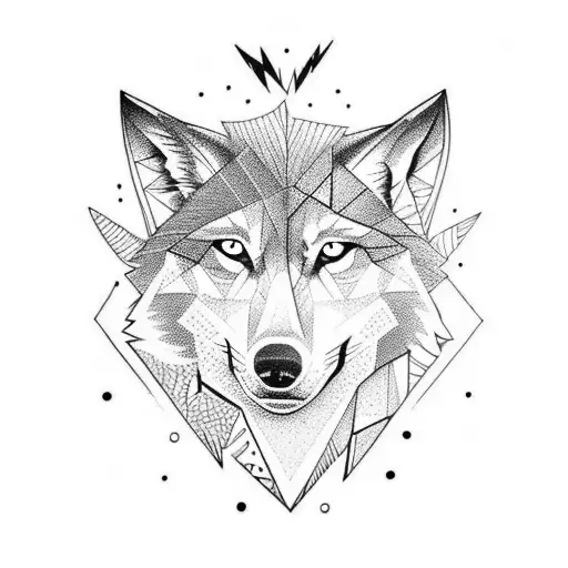 A Graffiti-inspired Design Featuring A Wolf Silhouette And Lightning