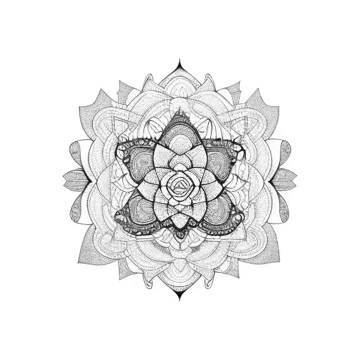 Negative Space Half Sleeve Tattoo With An Elephant Flowers And Geometric Lines