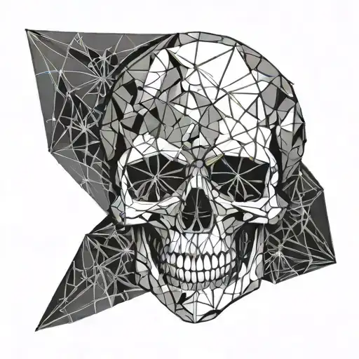 Geometric Skull Without Background