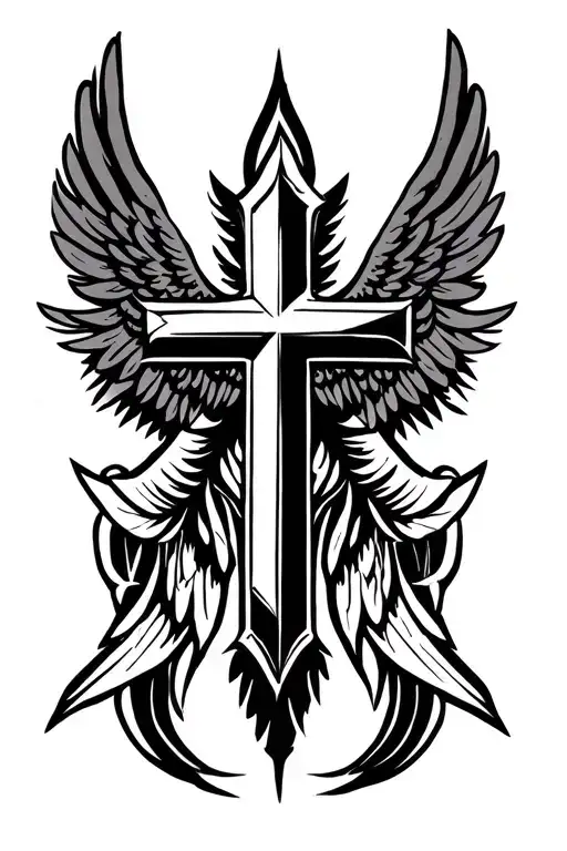 Cross With Angel Wings