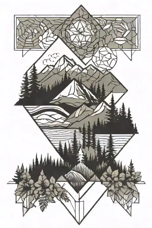 Nature Mountains Forest Scene