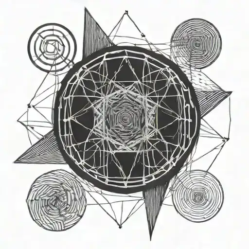 Geometric Circle With Lines Going Thru