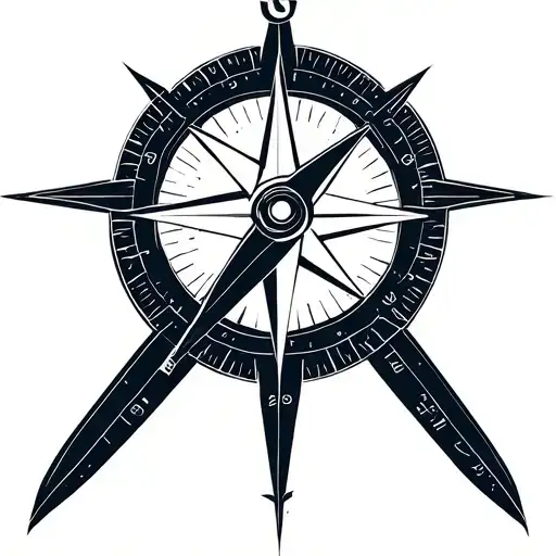 Geometric Compass With A Knife In The Middle