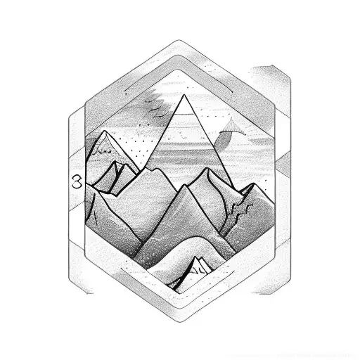 Sketch-style Illustration Of A Mountain Range Forming The Numbers 222