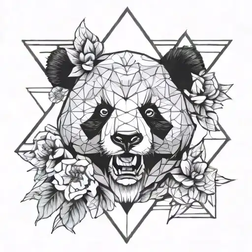 Triangle Panda Flowers