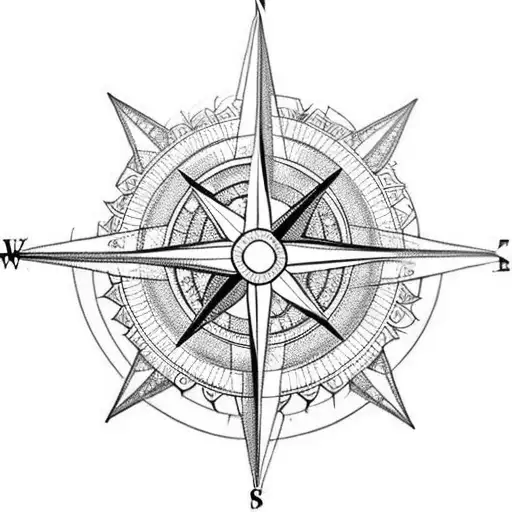 Compass That Incorporates Basketball And Sunflower
