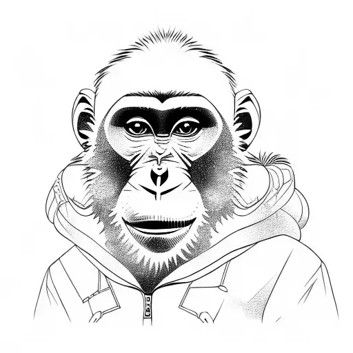 Monkey Wearing Winter Coat