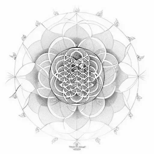 The Flower Of Life With An Outer Circle The Great Year Circle