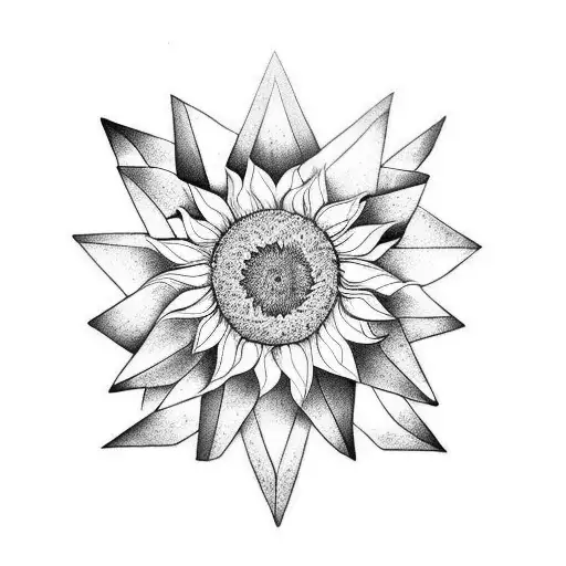 Sunflower In A Triangle