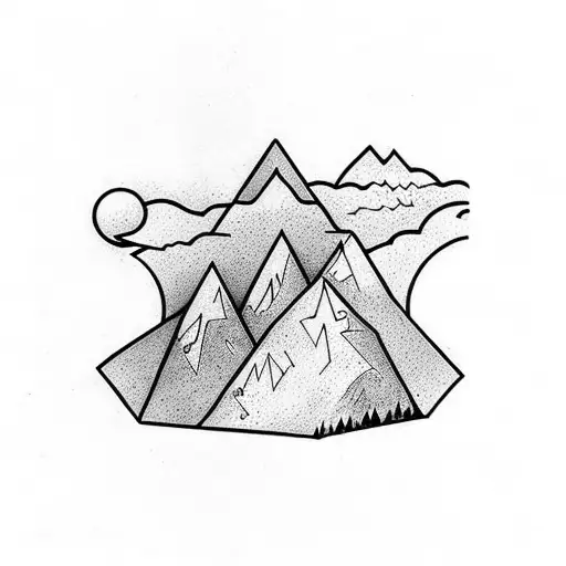 Mountain Inside An Inverted Triangle