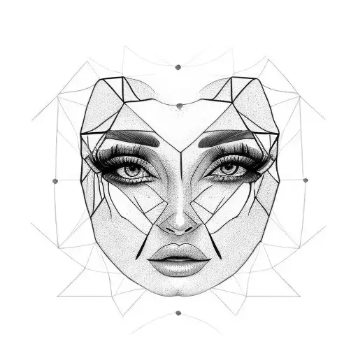 Simple Single Line Tattoo Of Half A Woman's Face