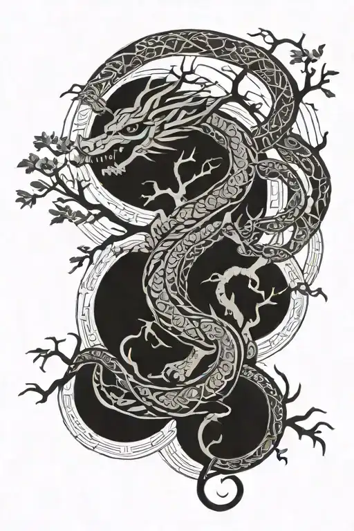 Tree Of Life Japanese Dragon