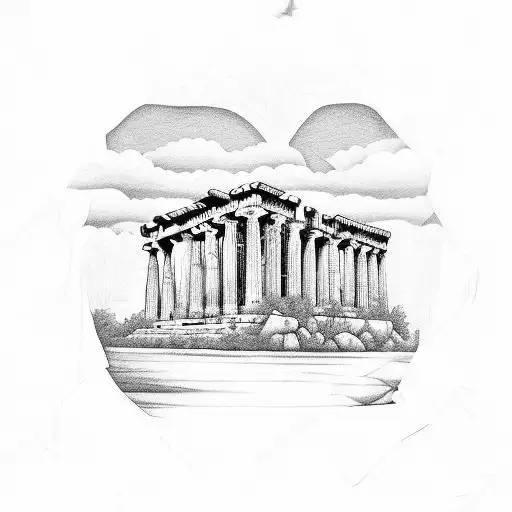 Greek Temple With Nature