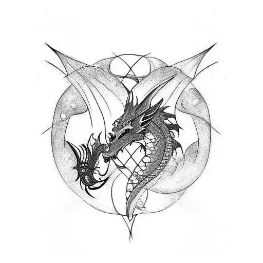 Design A Tattoo Combining A Dragon And A Galaxy