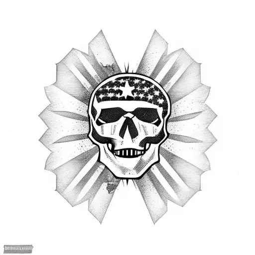 Skull With America Flag