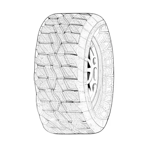 A Tire On A Black Background