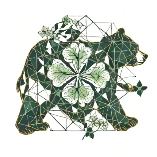 Four Leaf Clover And Bear
