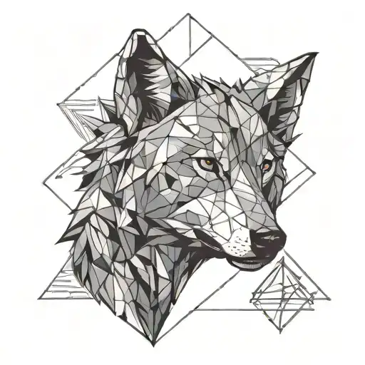 Angry Wolf Head Facing Forward