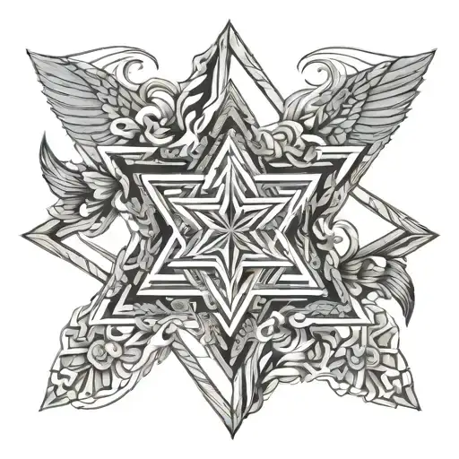 Star Of David Star With Wings Spread