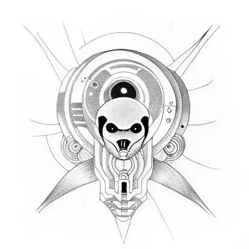Sci-fi Alien Lines Tattoo Design
