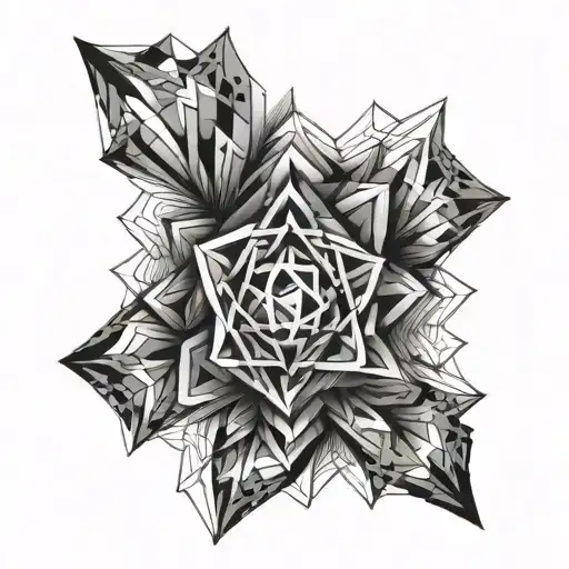 3D Geometric Tattoo Design