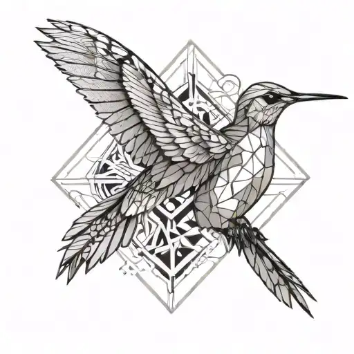 Hummingbird And Phoenix Looking At Each Other Patronum Style