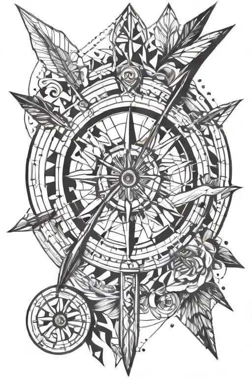 Campass And Bow Arrow