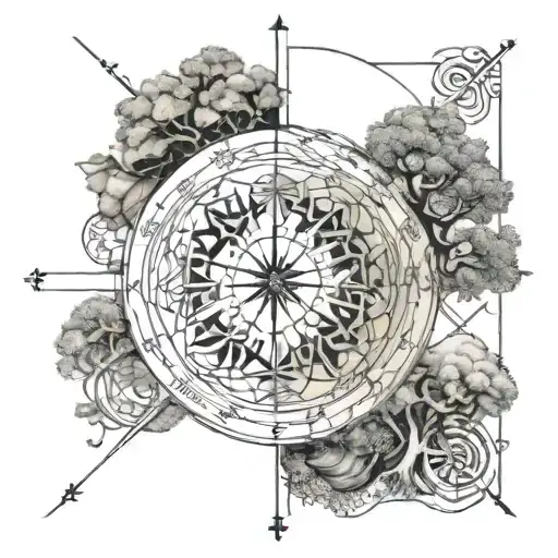 Map With Vegvisir Connected To Tree Of Life Intertwined