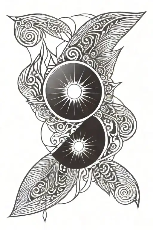 Winged Sun Glyph Symbol