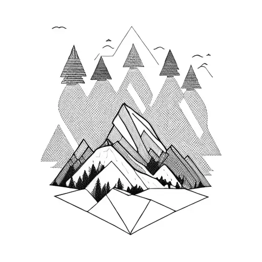 A Silhouette Of A Hiker Surrounded By A Mountain Range