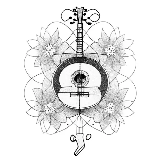 Guitar With Flowers