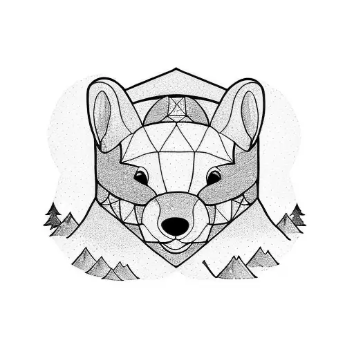 A Line Tattoo Drawing Of The Beaver Valley In Ontario Canada Inside Of A Triangle