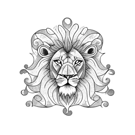 Ocean With Lion On The Beach