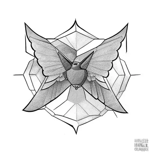 Black Purple Colibri With A Blue Square Bordering The Colibri