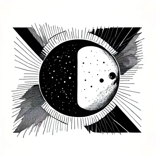 L And W Intertwined With Moon And Sun