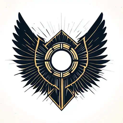 Engineers Symbol With Wings Spread Wings With Head Center