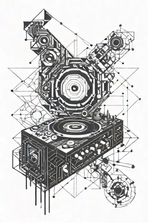 Geometric Dj Music Black Psy