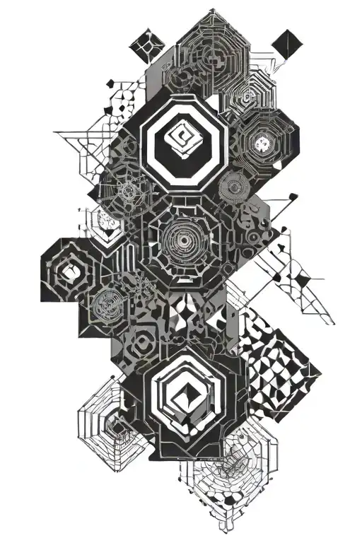 Black Out Work Including Geo Patern