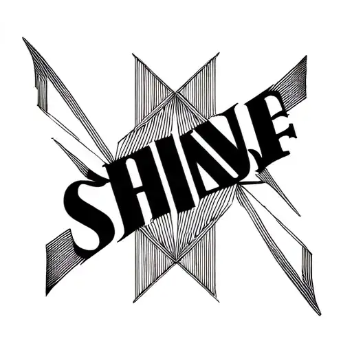 The Word Shine Horizontally Like A Diamond Shaped Line Outlining