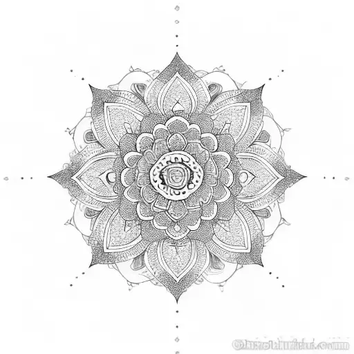 Mandala Lotus Flower Sea Mountain