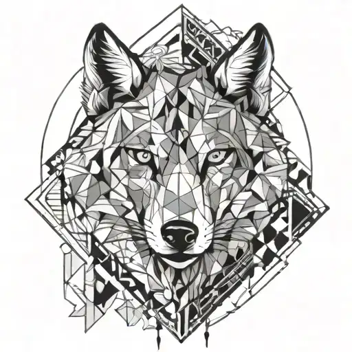 Wolf Mask Surrounded By Swirling