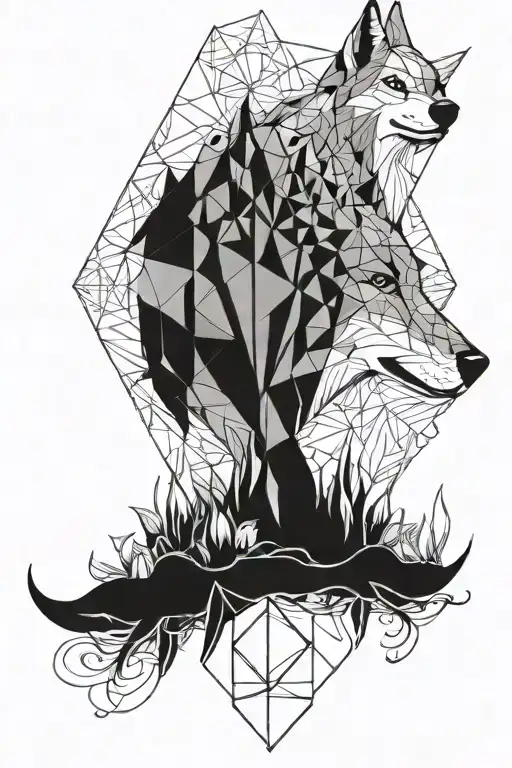 Wolf Howling And A Tulipan