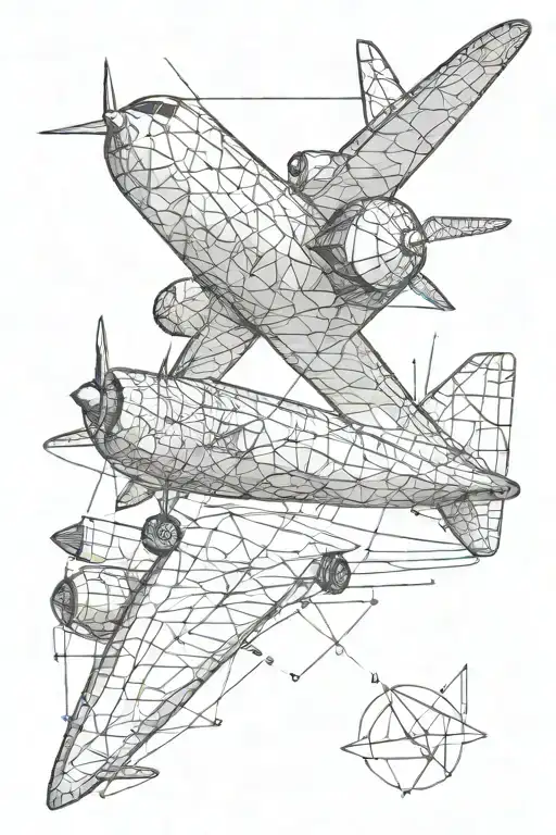 Airplane Drawing With Thick Lines