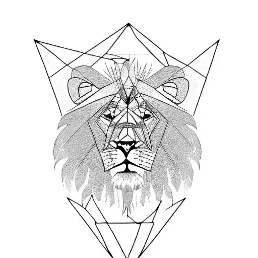 Lion In Triangle Scape
