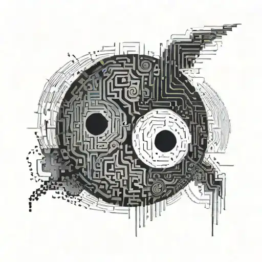An Intricate Yin And Yang Symbol Made Of Programming Code