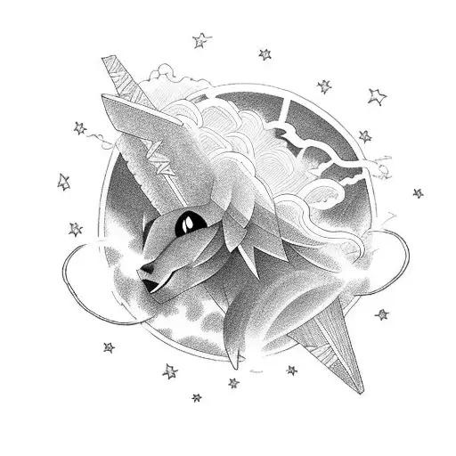 Cloud With Z-shaped Lightning