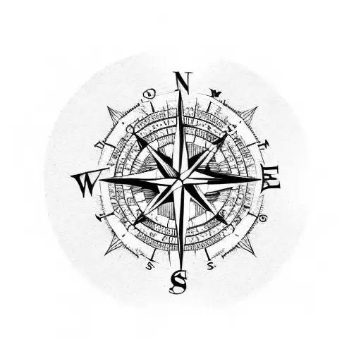 Compass With A Burning Cross