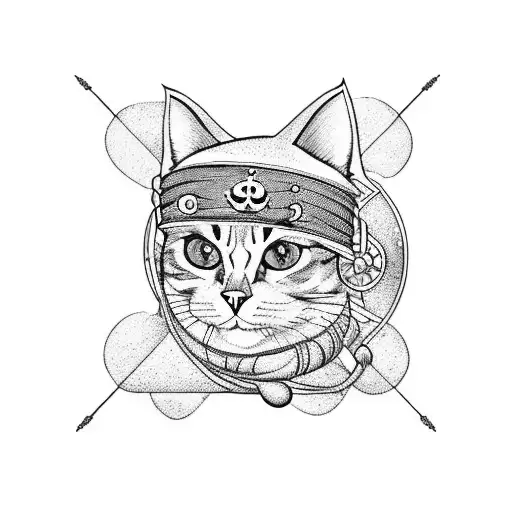 A Fierce Pirate Cat Sailing On A Music Note Sea