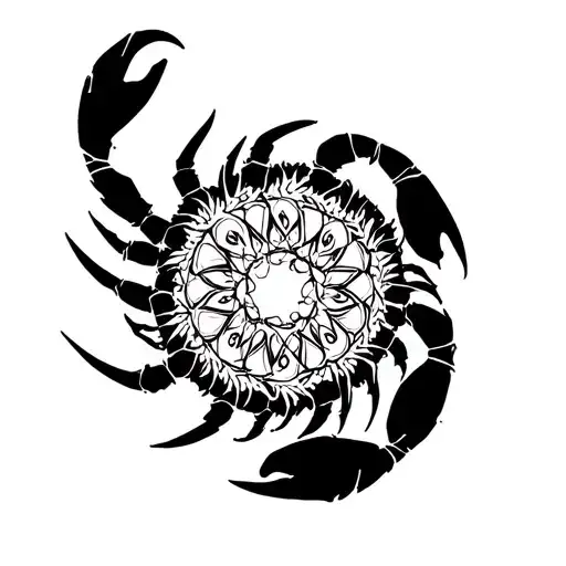 Mandala With Scorpion Surrounded