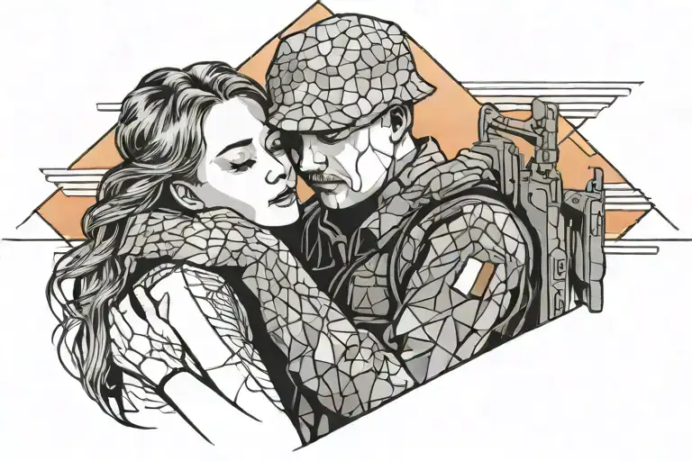 Belarusian Soldier Hugs A Girl Against The Backdrop Of Sunset